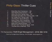 Philip Glass: Thriller Cues 11-Track Promo