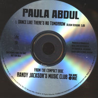 Paula Abdul: Dance Like There's No Tomorrow 1-Track Promo w/ Back Artwork