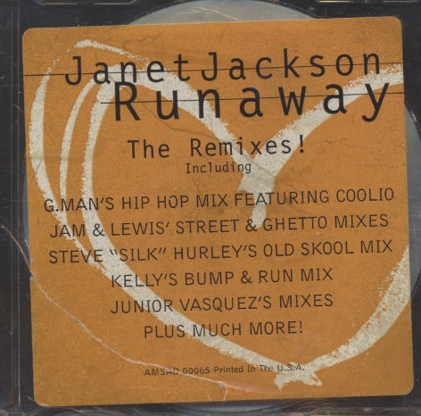 Janet Jackson: Runaway: The Remixes! 12-Track Promo w/ Hype Sticker & Cracked Case