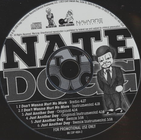 Nate Dogg: I Don't Wanna Hurt No More / Just Another Day 6-Track Promo w/ Back Artwork