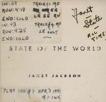 Janet Jackson: State Of The World 11-Track Promo w/ Writing On Artwork