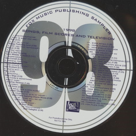 Fox Music Publishing Sampler: Songs, Film Scores And Television 1998 31-Track Promo w/ No Artwork