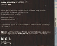 Carly Hennessy: Beautiful You 1-Track Promo w/ Back Artwork