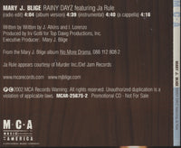 Mary J. Blige Featuring Ja Rule: Rainy Dayz 4-Track Promo w/ Back Artwork