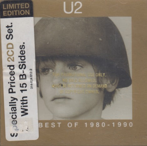 U2: The Best Of 1980-1990 Limited Promo Stamped 2-Disc Set w/ Hype Sticker