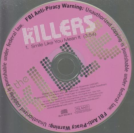 The Killers: Smile Like You Mean It 1-Track Promo w/ No Artwork