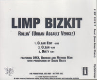 Limp Bizkit: Rollin' (Urban Assault Vehicle) 3-Track Promo w/ Back Artwork