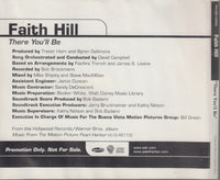 Faith Hill: There You'll Be 1-Track Promo w/ Back Artwork