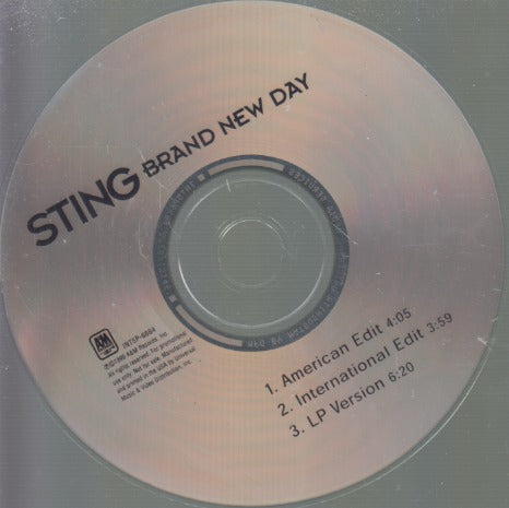Sting: Brand New Day 3-Track Promo w/ Back Artwork