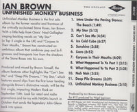 Ian Brown: Unfinished Monkey Business 12-Track Promo w/ Back Artwork