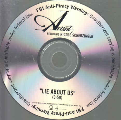Avant: Lie About Us 1-Track Promo w/ Back Artwork