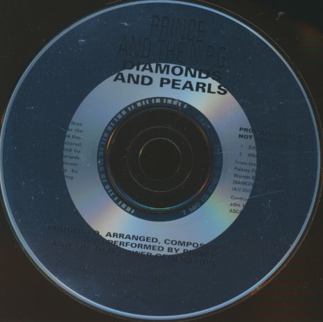 Prince And The N.P.G.: Diamonds And Pearls 2-Track Promo w/ Back Artwork