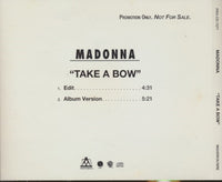 Madonna: Take A Bow 2-Track Promo w/ Back Artwork