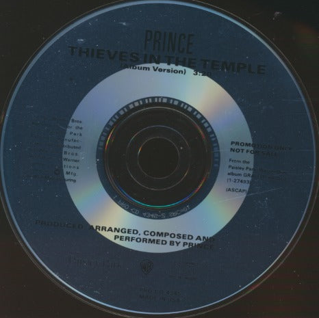 Prince: Thieves In The Temple 1-Track Promo w/ Back Artwork