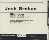 Josh Groban: Believe 1-Track Promo w/ Back Artwork