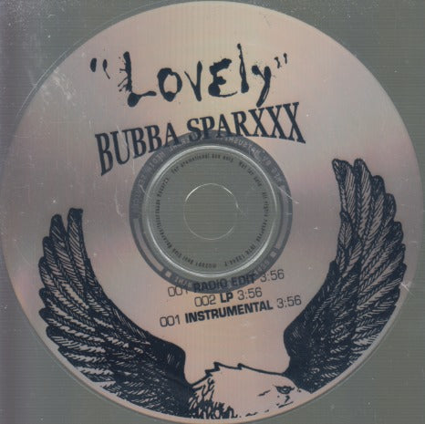 Bubba Sparxxx: Lovely 3-Track Promo w/ Back Artwork