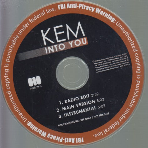 Kem: Into You 3-Track Promo w/ No Artwork