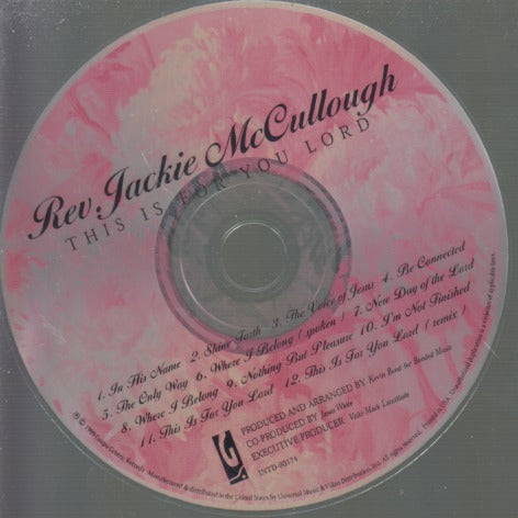 Rev. Jackie McCullough: This Is For You Lord w/ No Artwork