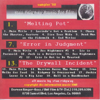 Stan Ridgway: Music For Film Sampler '98 25-Track Promo