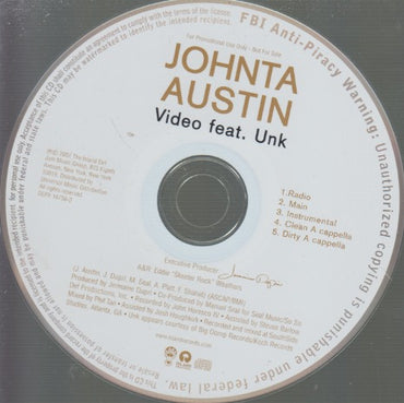 Johnta Austin: Video 5-Track Promo w/ Back Artwork