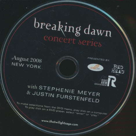 Breaking Dawn: Concert Series With Stephenie Meyer & Justin Furstenfeld: August 2008 New York w/ No Artwork