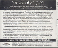 Kill Creek: Unsteady 1-Track Promo w/ Back Artwork