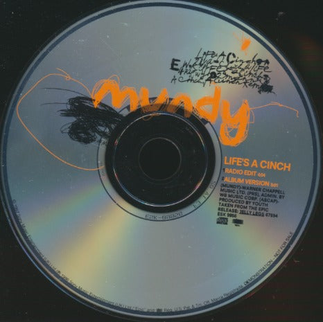 Mundy: Life's A Cinch 2-Track Promo w/ Back Artwork