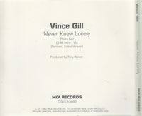 Vince Gill: Never Knew Lonely 1-Track Promo w/ Back Artwork