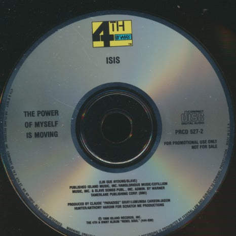 ISIS: The Power Of Myself Is Moving 1-Track Promo w/ Back Artwork