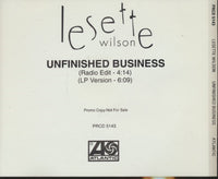 Lesette Wilson: Unfinished Business 2-Track Promo w/ Back Artwork