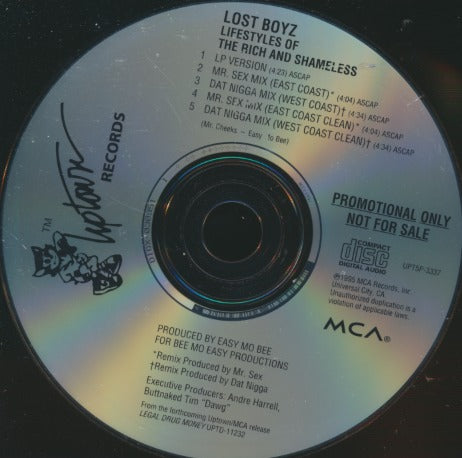 Lost Boyz: Lifestyles Of The Rich And Shameless 5-Track Promo w/ Back Artwork