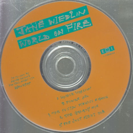 Jane Wiedlin: World On Fire 5-Track Promo w/ Back Artwork - NeverDieMedia