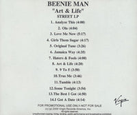 Beenie Man: Art & Life Advance Promo w/ Back Artwork