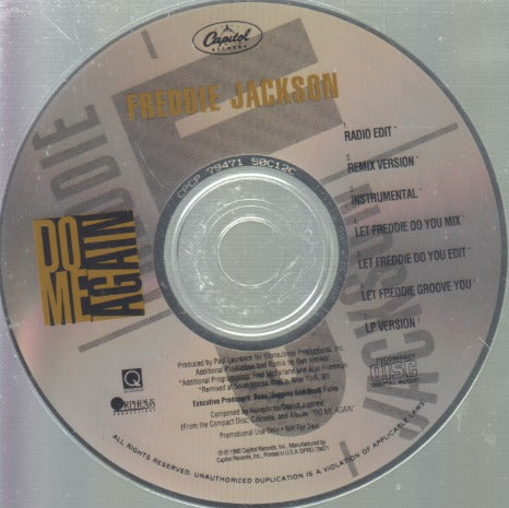 Freddie Jackson: Do Me Again 7-Track Promo w/ Back Artwork