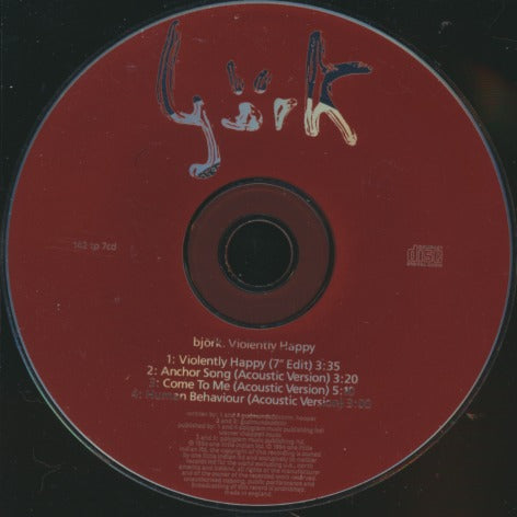 Bjork: Violently Happy 4-Track Maxi-Single w/ No Artwork