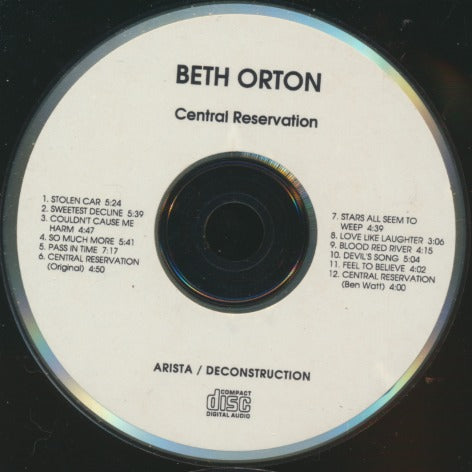 Beth Orton: Central Reservation Advance Promo w/ No Artwork