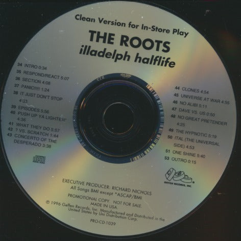 The Roots: Illadelph Halflife Clean Version Promo w/ No Artwork