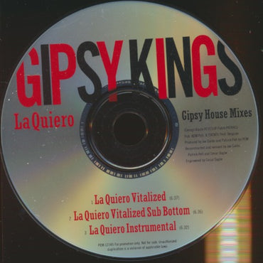 Gipsy Kings: La Quiero: Gipsy House Mixes 3-Track Promo w/ No Artwork