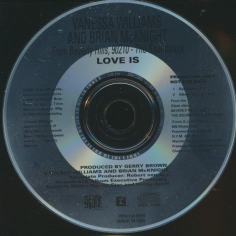 Vanessa Williams And Brian McKnight: Love Is 2-Track Promo w/ No Artwork