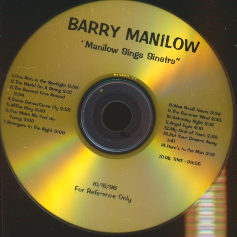 Barry Manilow: Manilow Sings Sinatra Reference Promo w/ No Artwork