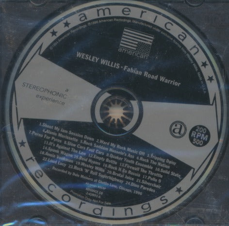 Wesley Willis: Fabian Road Warrior Advance Promo w/ Back Artwork