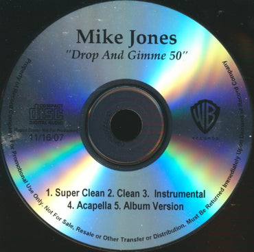 Mike Jones: Drop And Gimme 50 5-Track Promo w/ Back Artwork