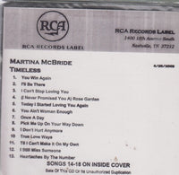 Martina McBride: Timeless 18-Track Promo w/ Front Artwork