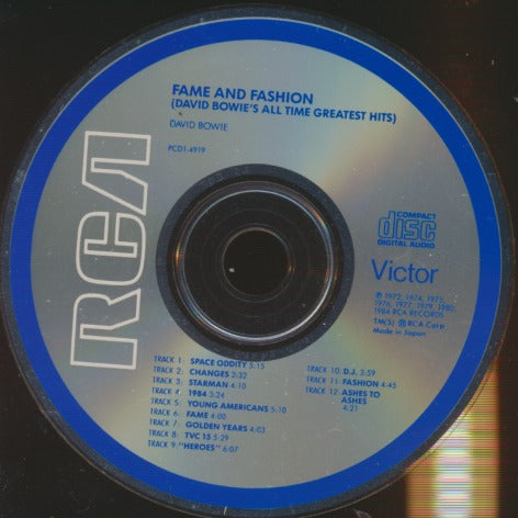 David Bowie: Fame And Fashion (David Bowie's All Time Greatest Hits) Japan w/ No Artwork