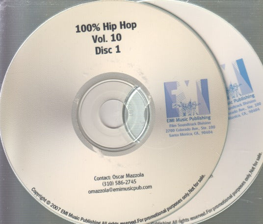 100% Hip Hop Vol. 10 30-Track 2-Disc Set Promo w/ Back Artwork