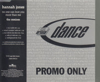 Hannah Jones: No One Can Love You More Than Me: The Remixes 5-Track Promo w/ Front Artwork