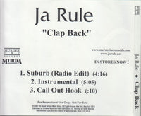 Ja Rule: Clap Back 3-Track Promo w/ Back Artwork