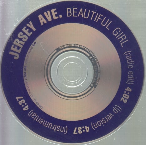Jersey Ave.: Beautiful Girl 3-Track Promo w/ Back Artwork