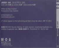 Jersey Ave.: Beautiful Girl 3-Track Promo w/ Back Artwork