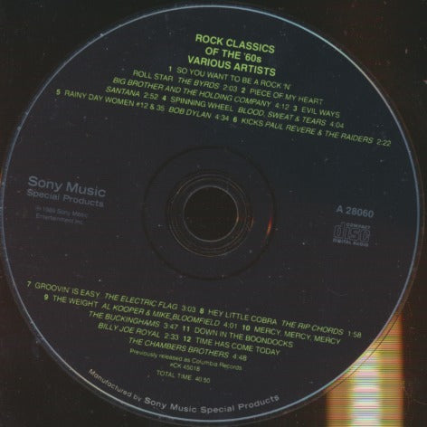 Rock Classics Of The '60s w/ No Artwork